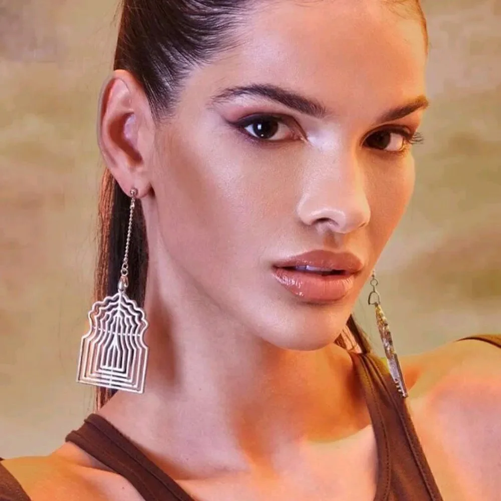Free People Silver Cage Earrings